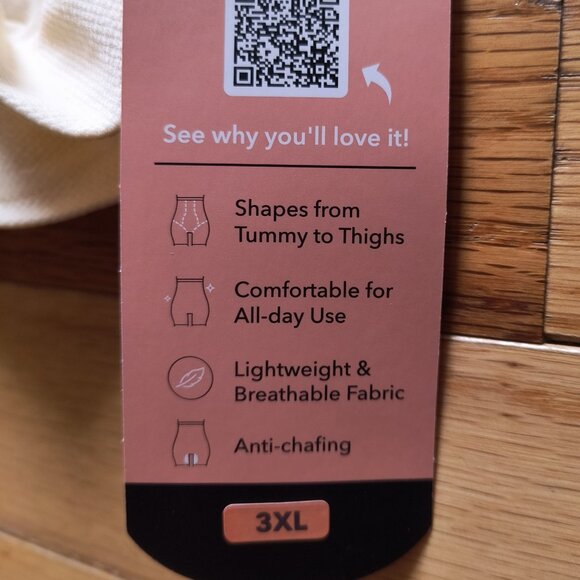 SHAPERMINT Essentials Beige 3X High Waisted Shaper Short NWT - Picture 7 of 8